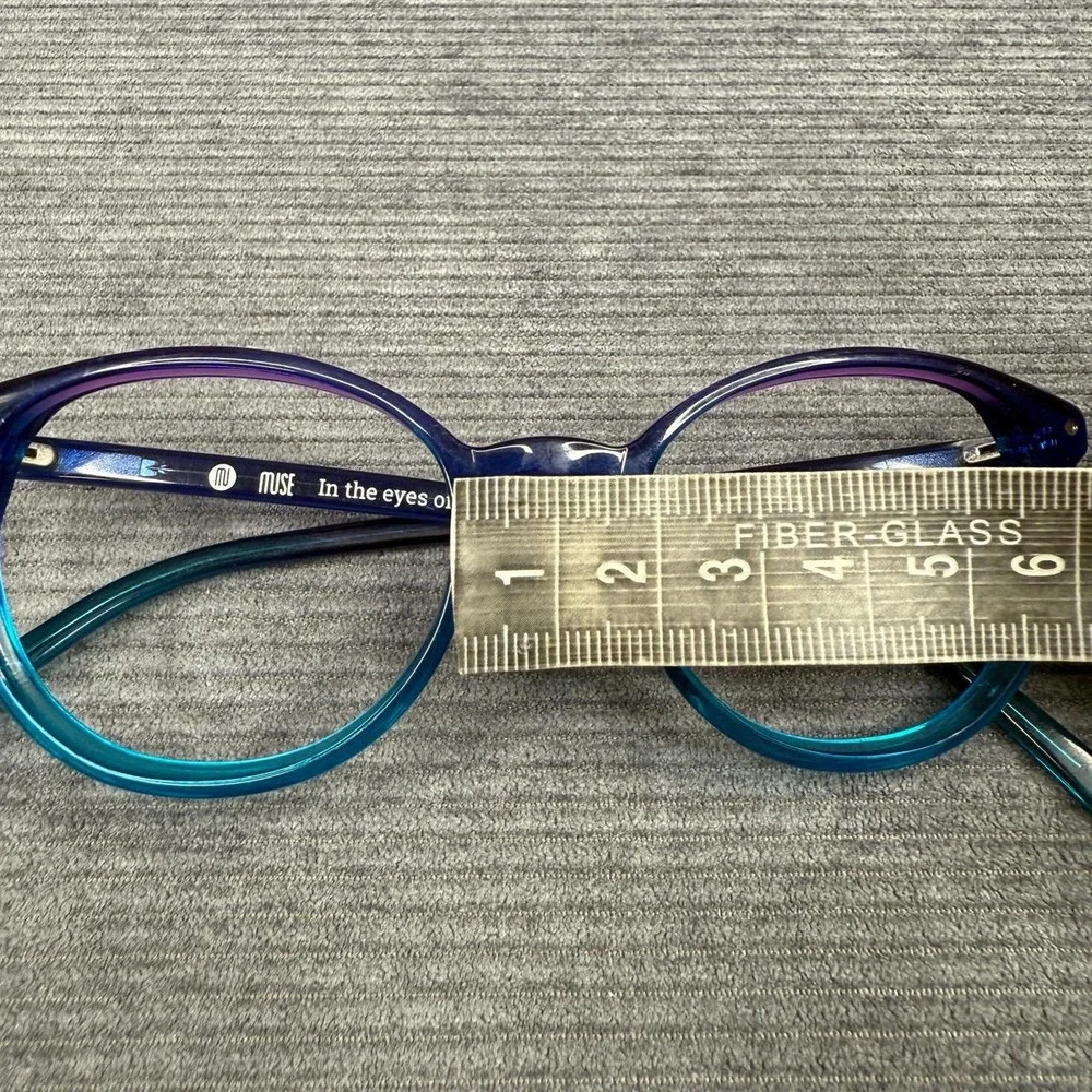 Muse Handmade Blue Purple Ombre Round Eyeglass Frames 35-000272 49-18-140